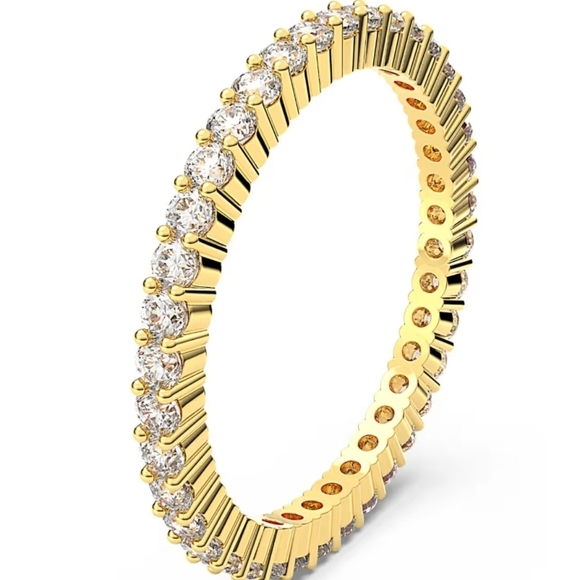 NEW 💎 Swarovski Matrix Vittore Ring. Round cut/Gold-tone finish - Size 8 - Picture 12 of 13